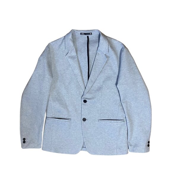 HIP ZARA MEN'S GREY BLAZER, L, STYLISH CLASSIC SLIM FIT STRETCH COMFY - Picture 2 of 7